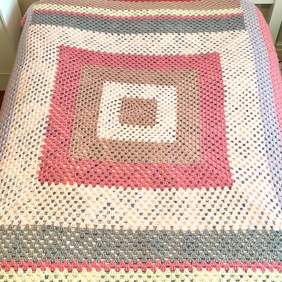 Multi coloured Crochet Blanket - Picture 8 of 12